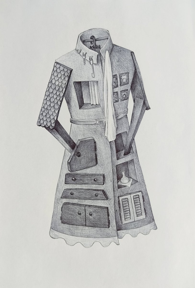 Urban And Pop Cityscapes Ink Drawing By Andromachi Giannopoulou, 6 X 8, Safety, Original Artwork