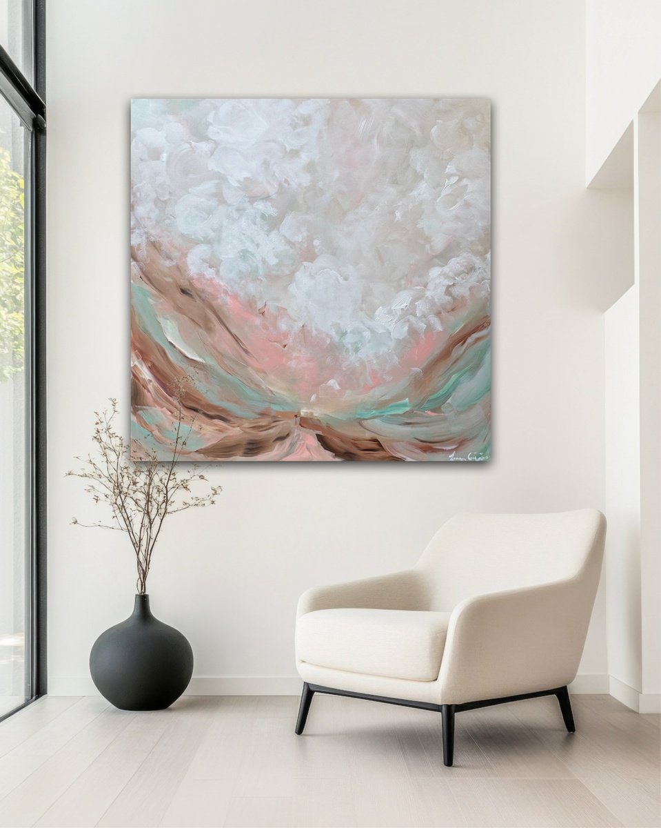 Abstract Landscape Acrylic Painting By Ivana Gigovic, 39 X 39, Dream Valley, Original Artwork