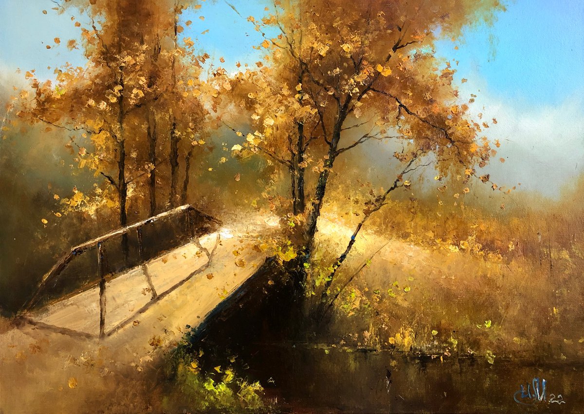 Bridge in autumn by Igor Medvedev