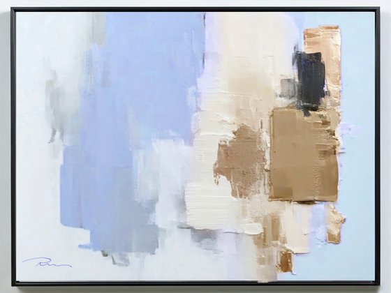 Pastel Blue Spring Morning in in a Gold Glow