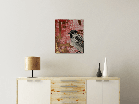 Original Sparrow Acrylic Painting