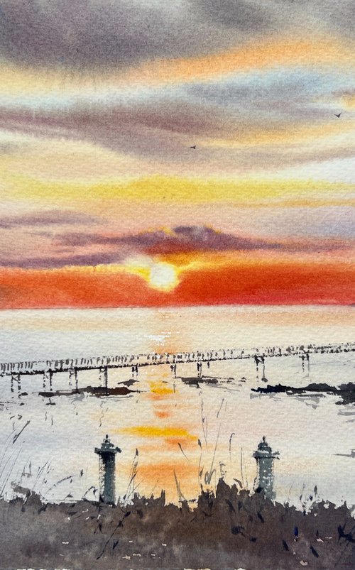 Sunset on the sea Bridge #2 by Eugenia Gorbacheva