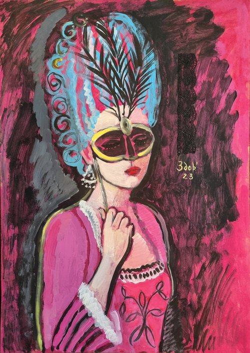 Girl in a mask by Liuba Zdor