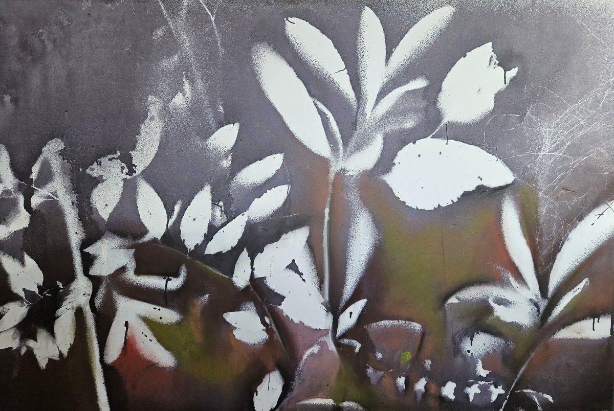 Surrealistic Botanical Acrylic Painting By Stefano Mazzolini, 59 X 39", Rf28, Original Artwork