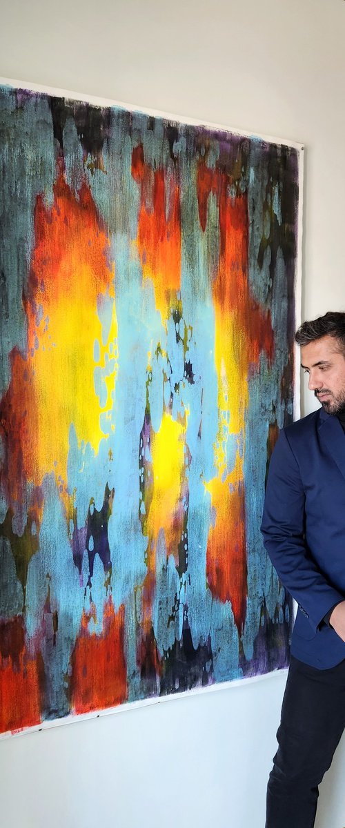 FLARE II - Contemporary Abstract Painting by Orvvet