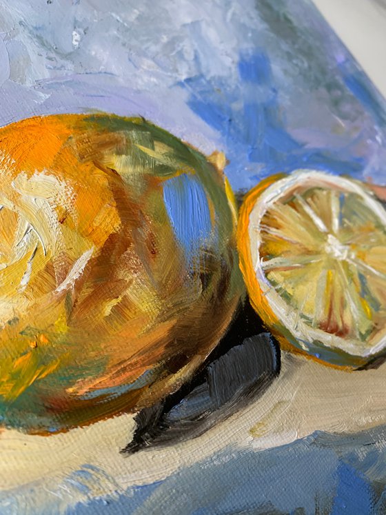 Lemons. #3. Still life, 25x25cm