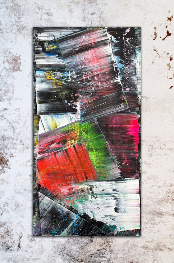 "Know When To Fold 'Em" - Original Large PMS Abstract Acrylic Painting On Canvas - 24" x 48"