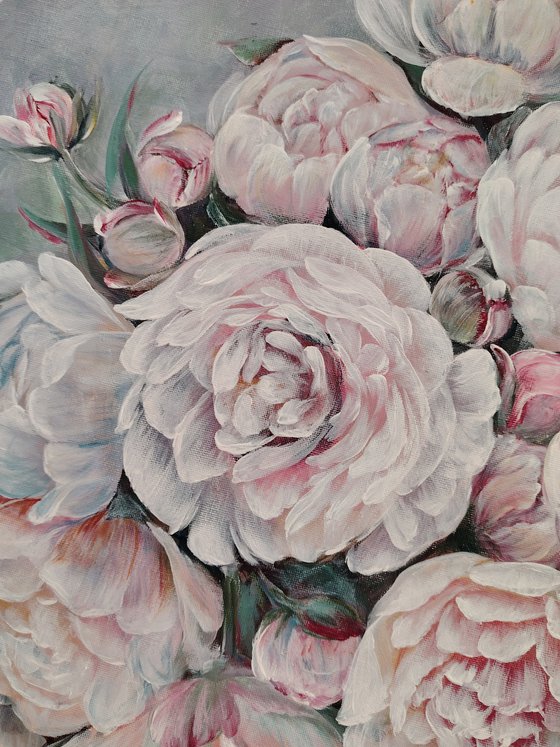 Gentle Pionies. Original.