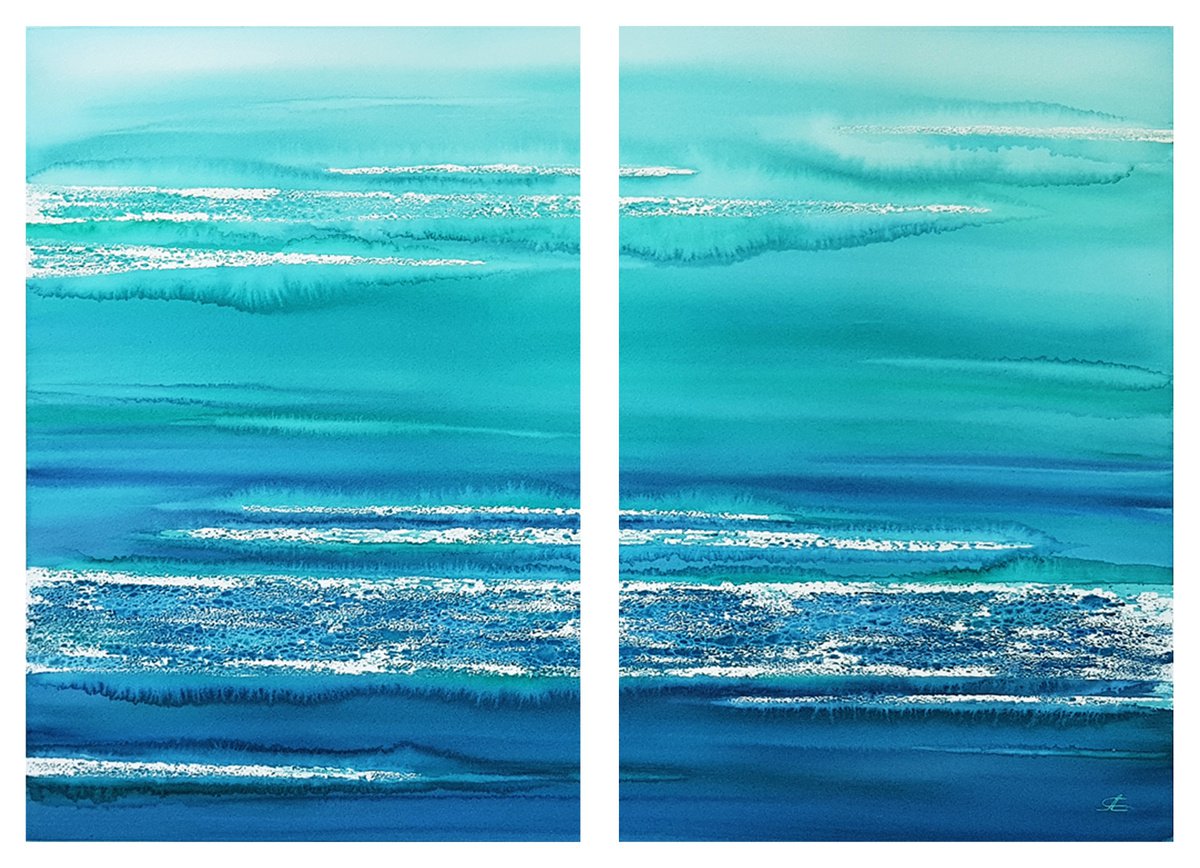 Abstract seascape #2 (30 x 22 inch) by Svetlana Lileeva