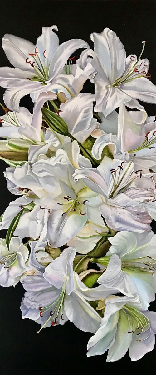 White lilies by Natalia Lugovskaya