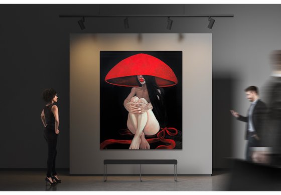 Nude in red hat