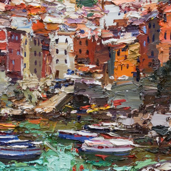 Riomaggiore, Cinque terre - Italian Landscape painting