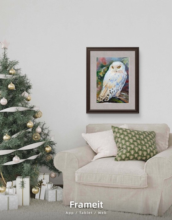 White owl (First snow in the old forest)