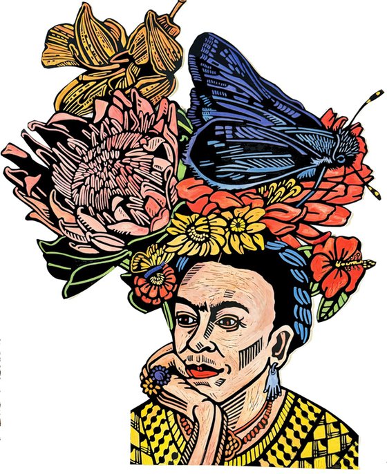 Frida with Purple Moth