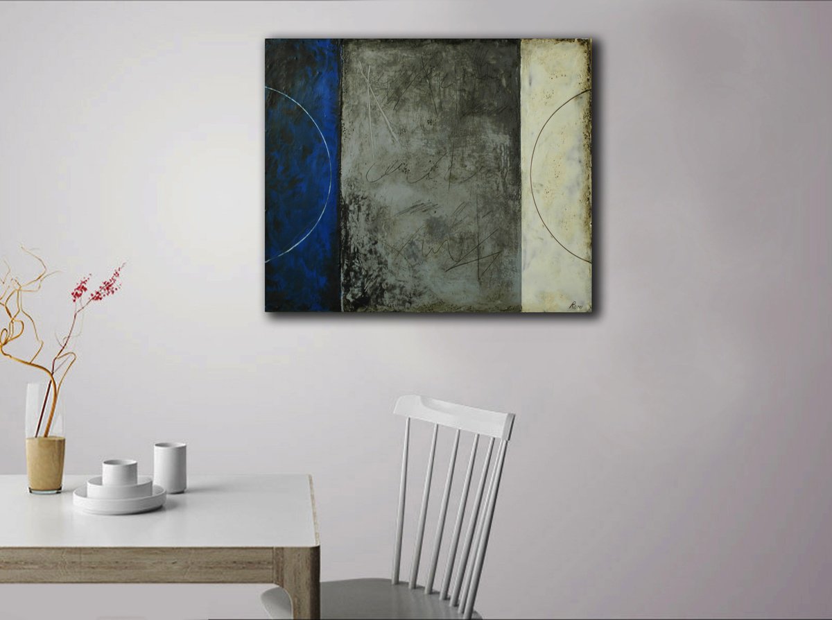 Abstract Painting By Rumen Spasov, 25 X 21", "Semantics Of The Symbols V", Original Artwork