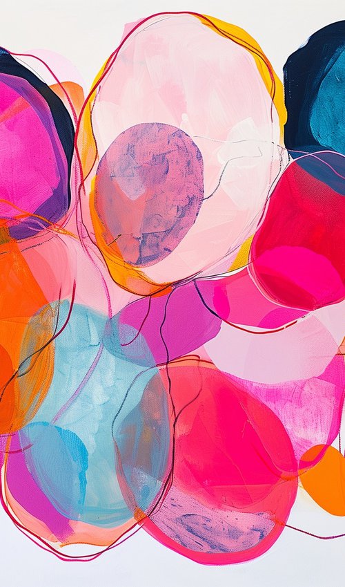 Abstract in Pink, Blue, Orange by Sasha Robinson