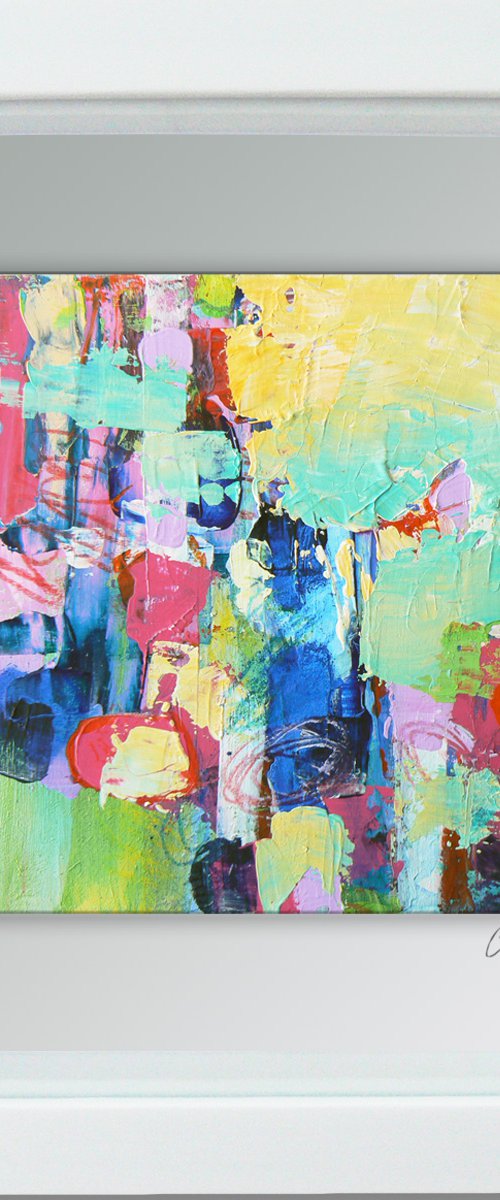 Framed ready to hang original abstract  - Chasing rainbows #5 by Carolynne Coulson