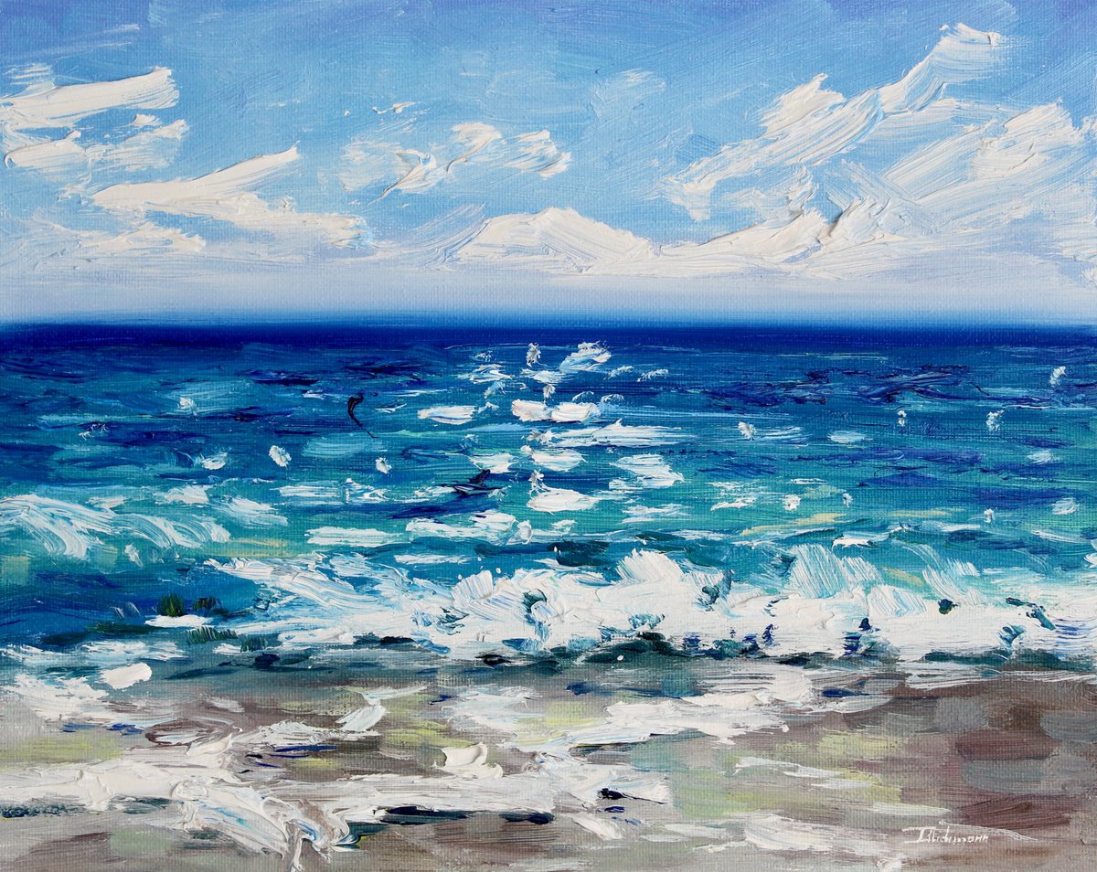 Crashing Waves By Liza Illichmann, 12 X 9, Artwork For Sale On Artfinder