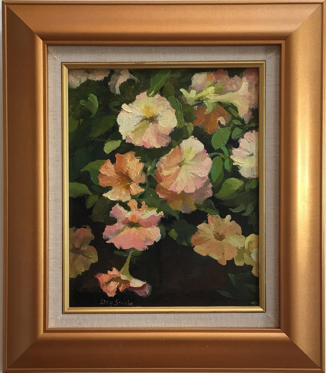 Petunias (Framed) by Ling Strube