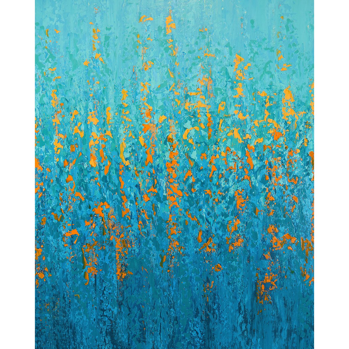 Turquoise And Orange By Suzanne Vaughan, 24 X 30, Artwork For Sale On Artfinder