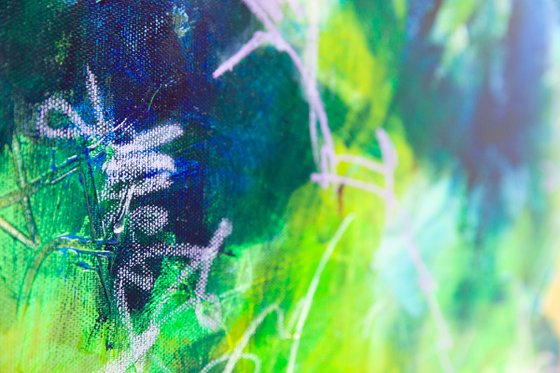 Spring dream - Abstract floral - Contemporary art - Greenery