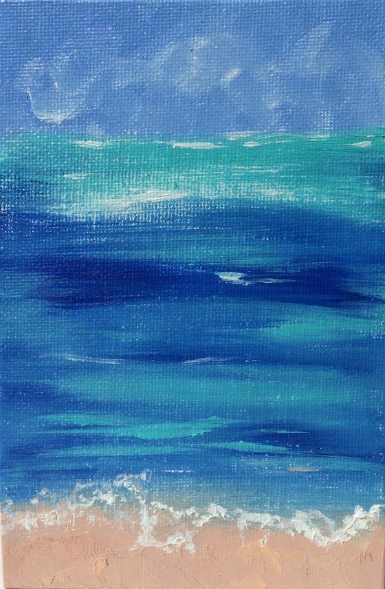 Seascape abstract mini painting.