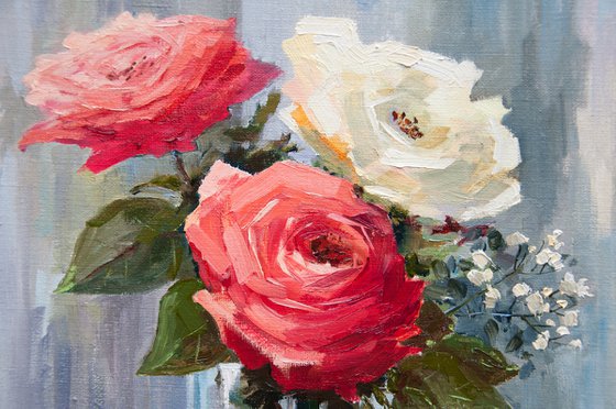 Flowers. Oil painting. Original Art. On canvas. 16 x 20in.