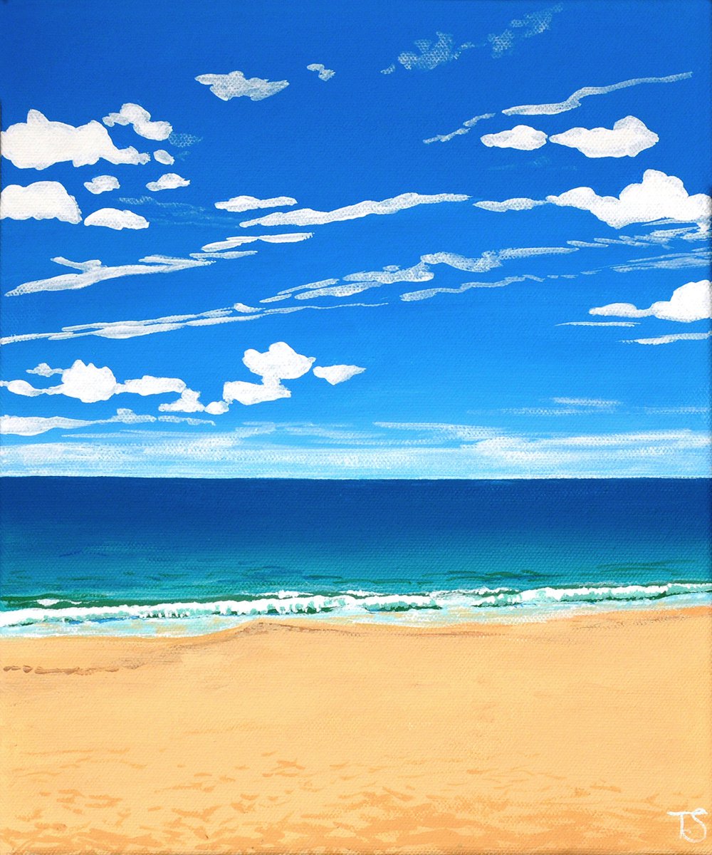 Impressionistic Landscape Acrylic Painting By Theresa Shaw, 11 X 13", Tempting, Original Artwork