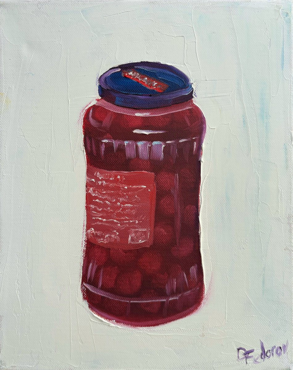 Cherries In A Glass Jar By Dmitry Fedorov, 9 X 12, Artwork For Sale On Artfinder