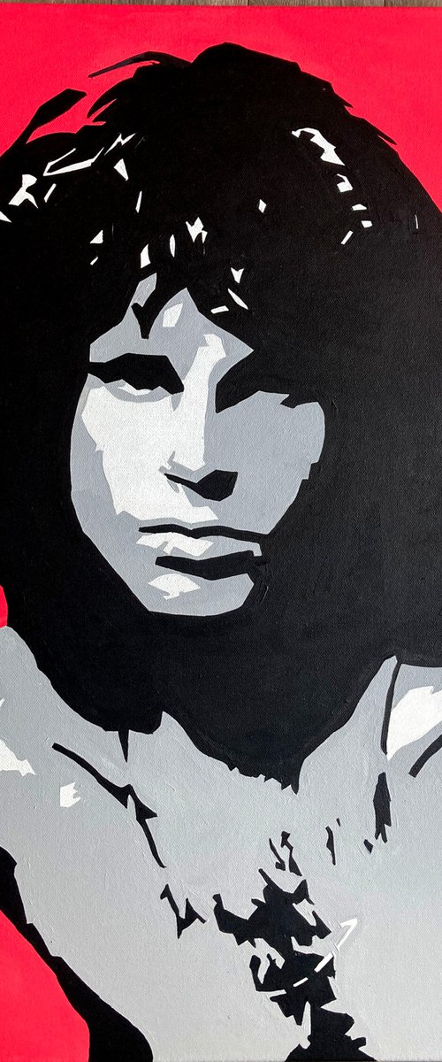 Original Jim Morrison The Doors Pop Art Canvas Painting by Dominic Joyce
