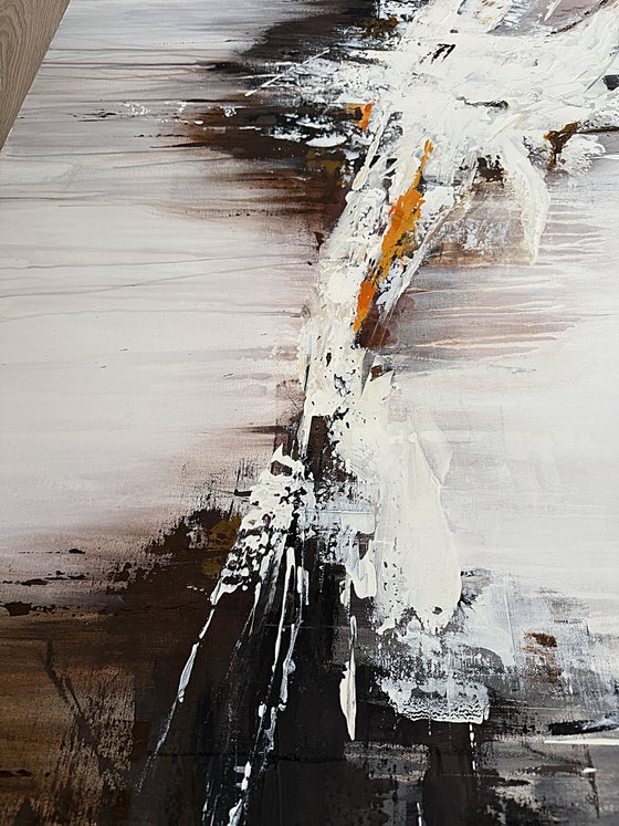 White Surge Over Dark Ground-Black White