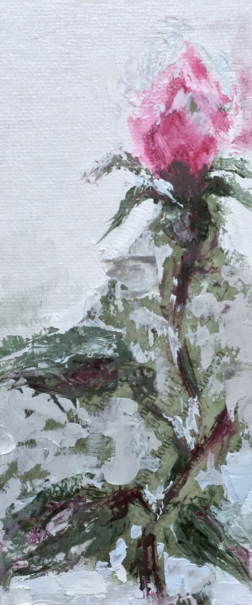 Ice Rose #2 - Impressionist Flowers by Rebecca Pells