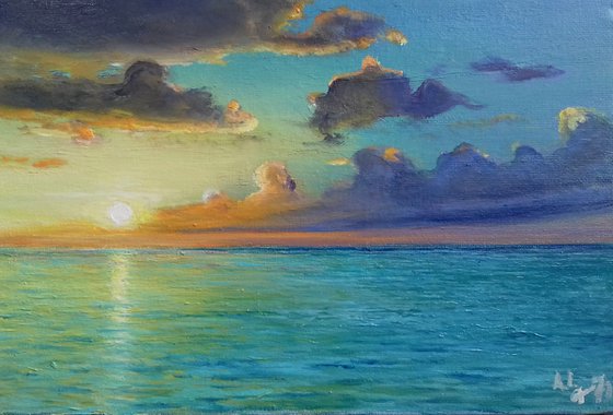 Serenity - realistic seascape oil painting
