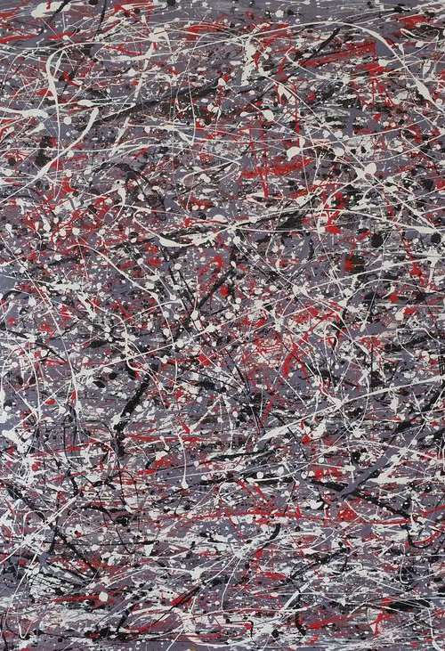 ABSTRACT  JACKSON POLLOCK STYLE ACRYLIC PAINTING ON CANVAS BY M. Y. by Max Yaskin