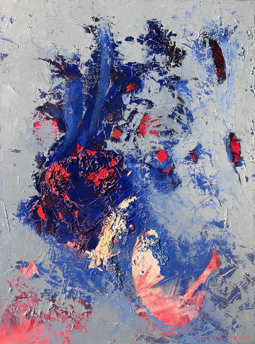 Abstract Oil Painting By Tigran Mamikonyan, 12 X 16", Inexplicable Dream Ii 30X40Cm, Original Artwork