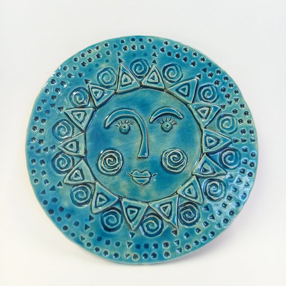 Blue Sun. Ceramic sculpture