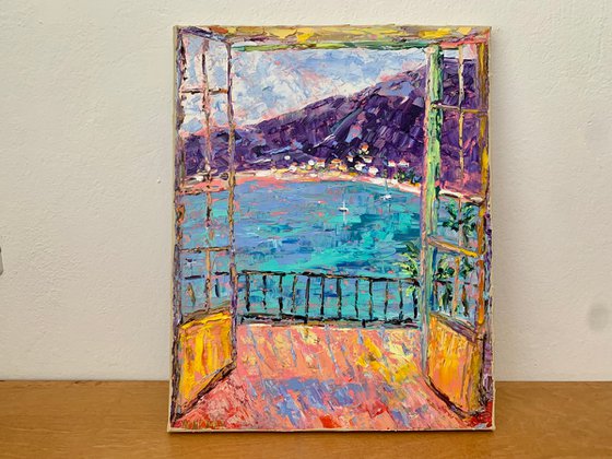 Colorful French Riviera. Summer terrace