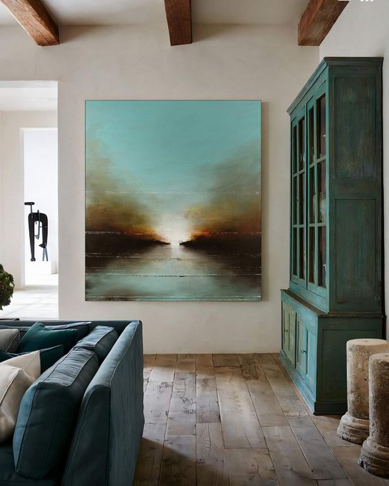 Extra Large Abstract Painting 63 inches - Endless Summer