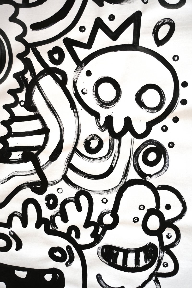 Urban And Pop Abstract Painting By Fatin Rahmouni, 63 X 72, Double-Oreo, Original Artwork