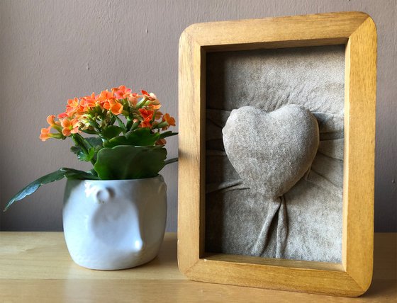 Lovers Heart 4 - Original Framed Sculpture Perfect for Valentines Day Gift