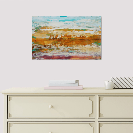 Peaceful landscape - abstract acrylic on paper