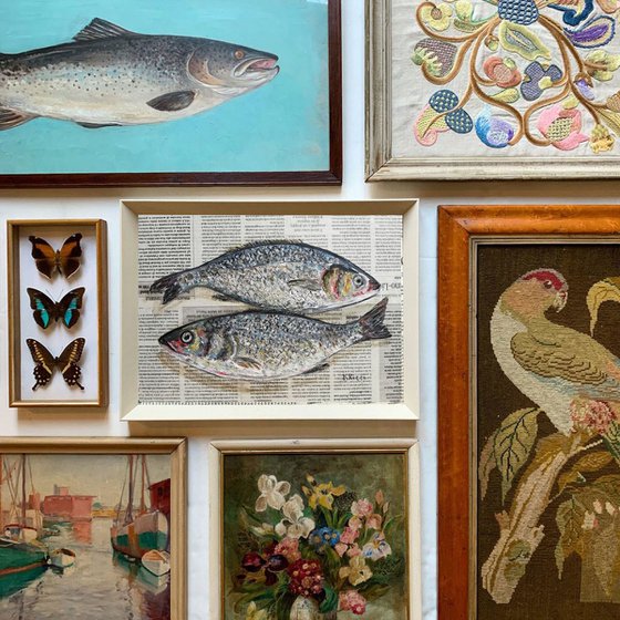Scaled Fishes on Newspaper