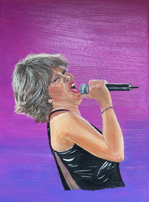 Tina Turner in acrylics by Maxine Taylor