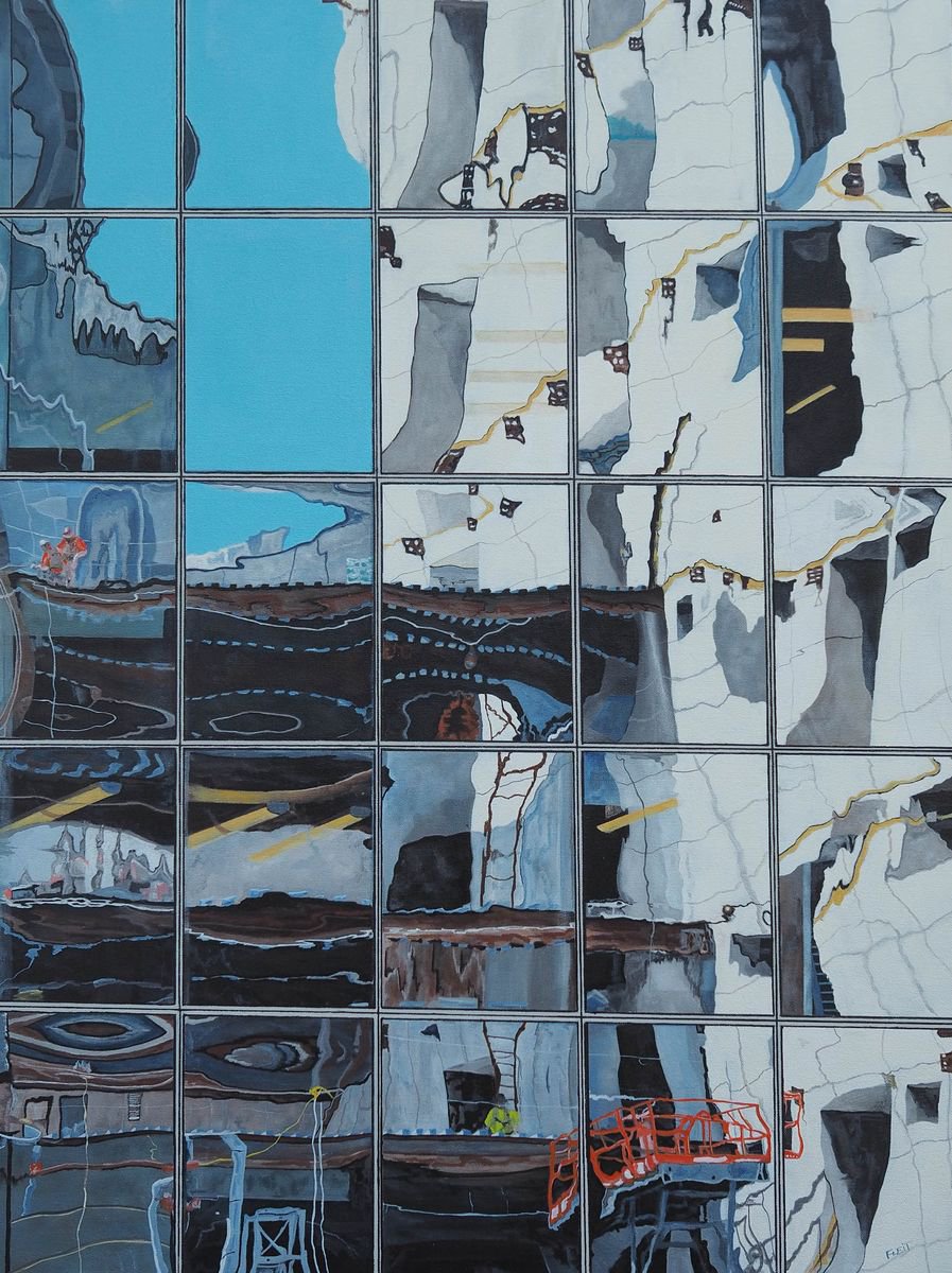 Hudson Yards Reflection By Steven Fleit, 30 X 40, Artwork For Sale On Artfinder