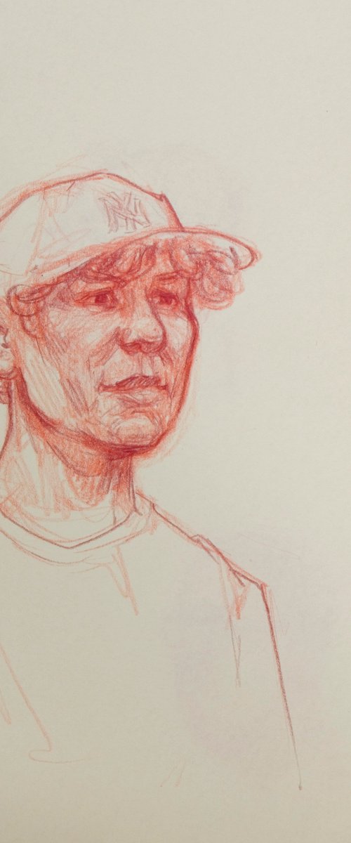portrait drawing: croquis / live model sketching with color pencil by Olivier Payeur