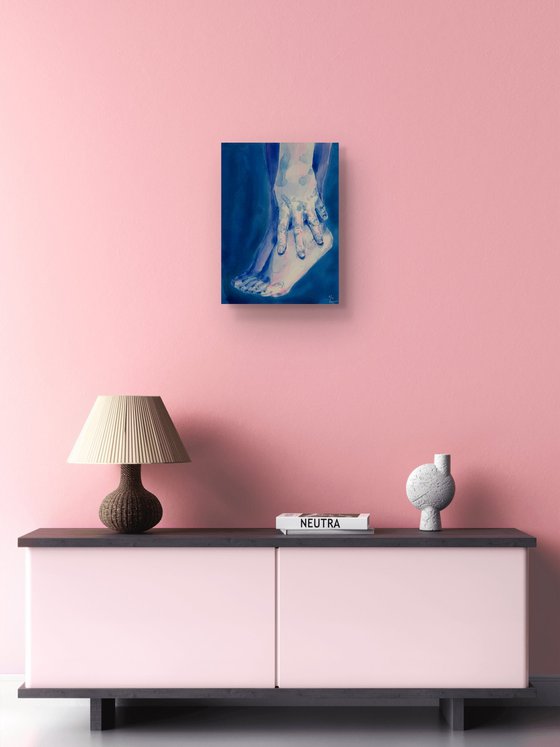 Blue hand and foot