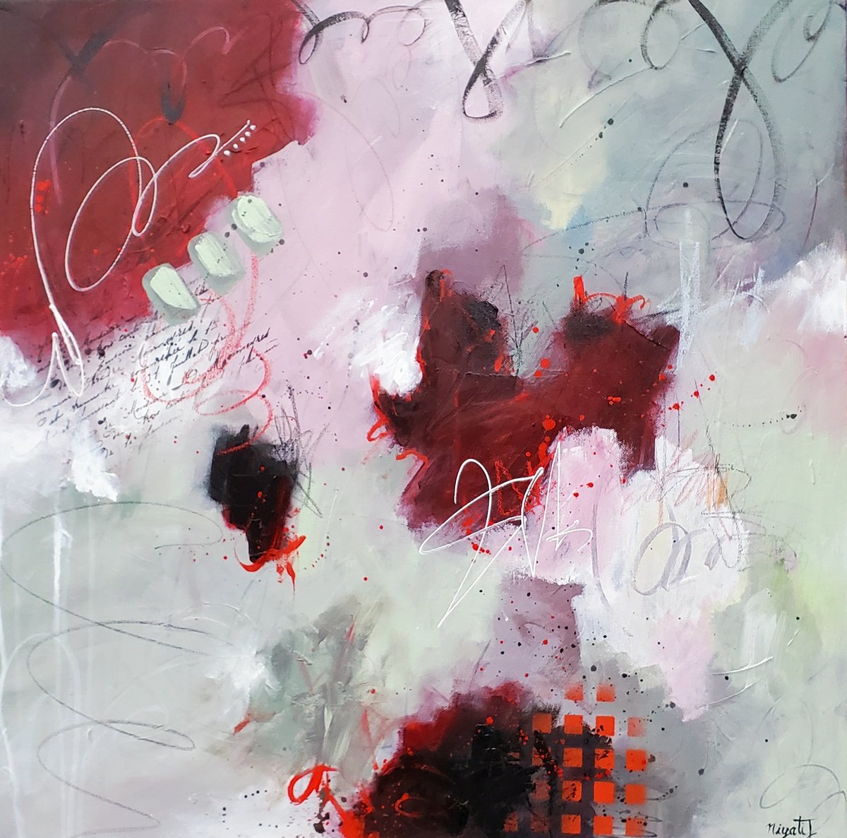 Abstract Acrylic Painting By Niyati Jiwani, 24 X 24", Glowing Pathway, Original Artwork