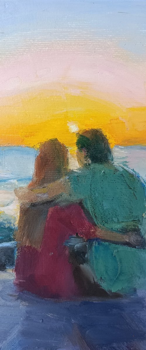 Lovers enjoy the sunset by Valentina Andrukhova