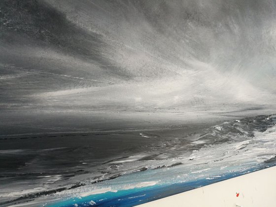 Seascape, Come Rain or Shine  - Panoramic, XL, Modern Art Office Decor Home