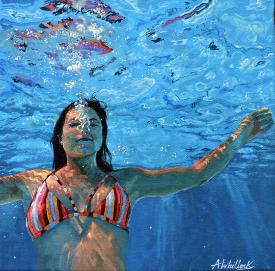 Underneath V - Miniature swimming painting